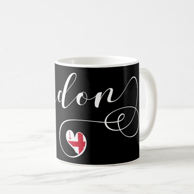 London Heart Tasse, England Kaffeetasse (VorderseiteRechts)