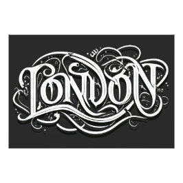 London Heavy Metal Calligraphy - London Metalheads Fotodruck