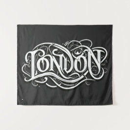 London Heavy Metal Calligraphy - London Metalheads Wandteppich