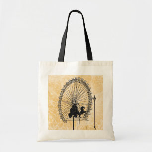 London Iconic Attraction Sketch neutrales Budget Tragetasche