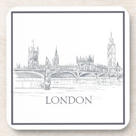 London Iconic Skyline Sketch Getränkeuntersetzer