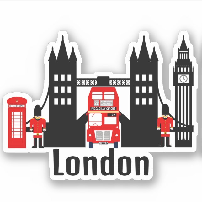 London Icons Aufkleber (Vorderseite)