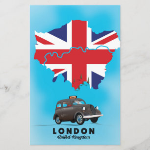 London illustrierte Reisekarte Poster Briefpapier