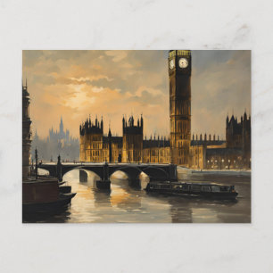 London im Vintage-Stil Reisen Big Ben Parlament Postkarte