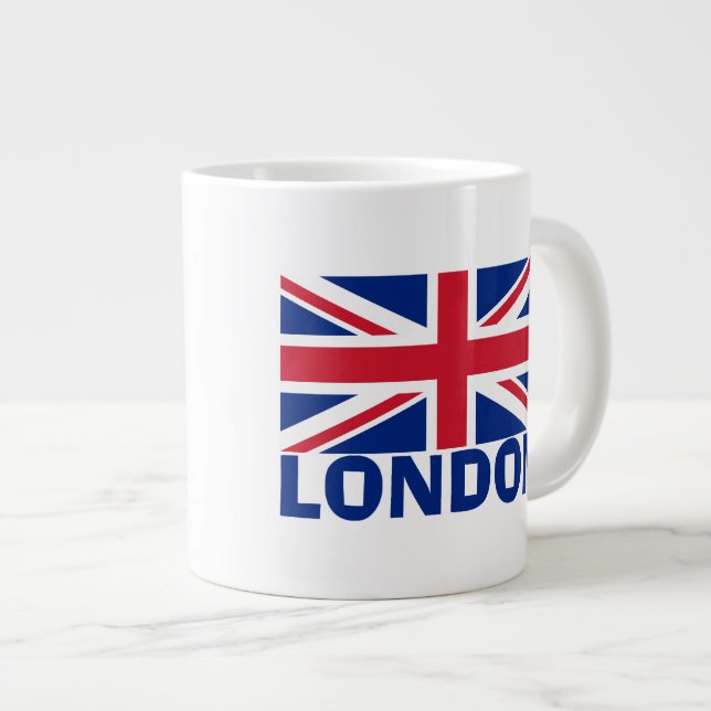 London in Blue Jumbo-Tasse (Vorderseite Rechts)