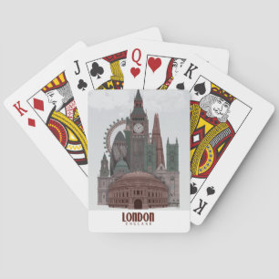 London in den Wolken Rot und Grün Spielkarten