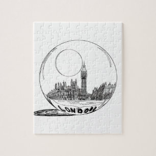 London in einer Glaskugel.