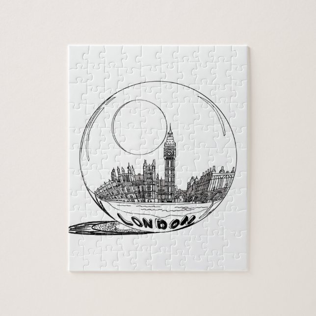 London in einer Glaskugel. (Vertikal)