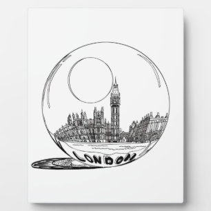 London in einer Glaskugel. Fotoplatte