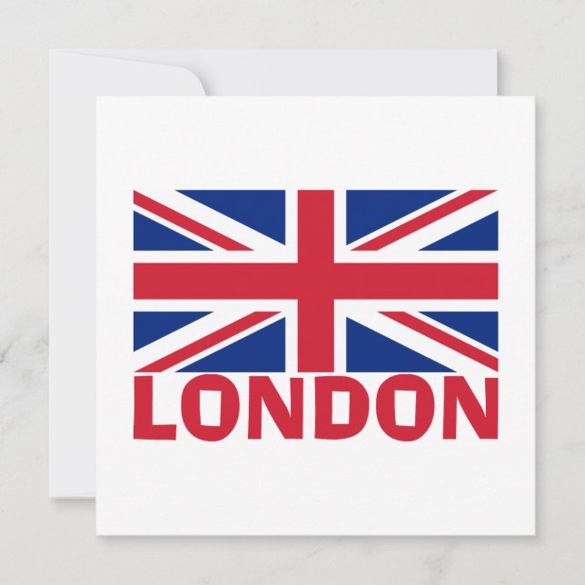 London in Rot Einladung (Vorderseite)