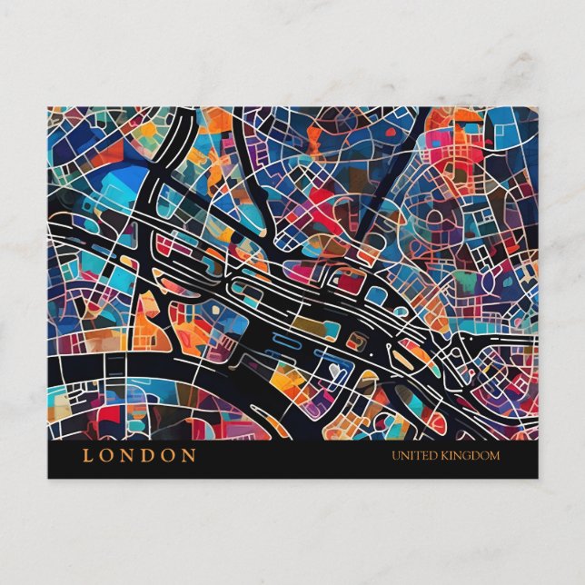 London Karte Postkarte (Vorderseite)