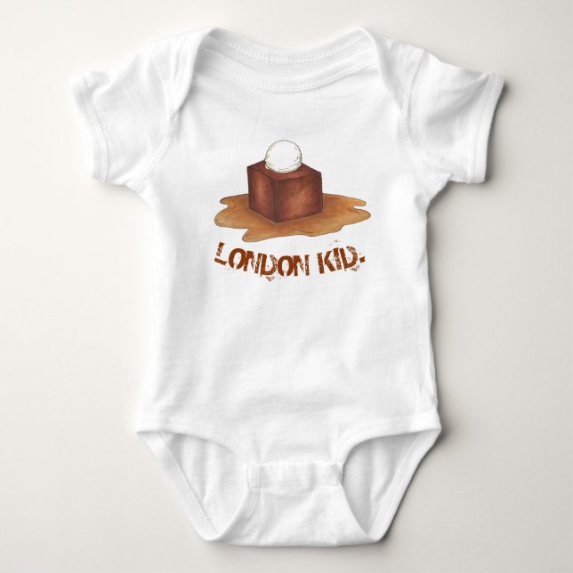 London Kid Sticky Toffee Pudding British Food UK Baby Strampler (Vorderseite)