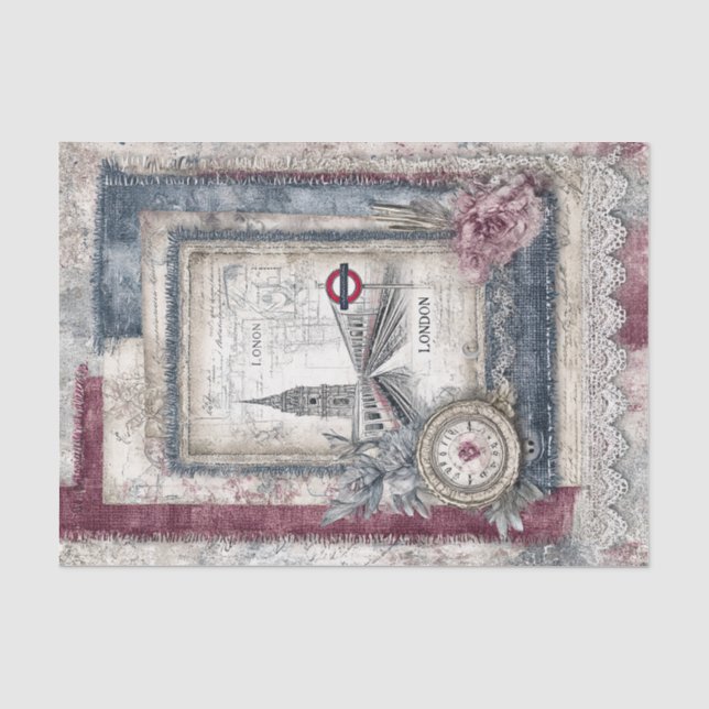 London & Lace Decoupage Seidenpapier (Vorderseite)
