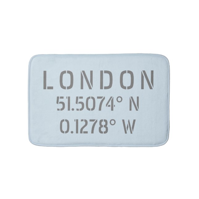 London Latitude & Longitude Badematte (Vorderseite)