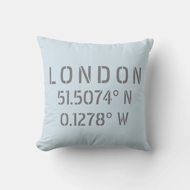 London Latitude & Longitude Kissen (Vorderseite)