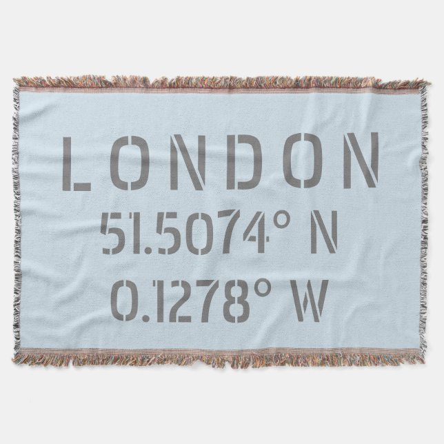 London Latitude Longitude Throw Blanket Decke (Vorderseite)
