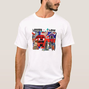 London-Liebe-rote Bus-Gewerkschafts-Jack-Shirts T-Shirt