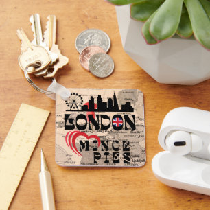 London Lieben Mince Pies Cityscape Schlüsselanhänger