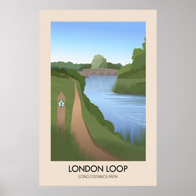 London Loop Langstreckenwanderweg Reiseplakat Poster (Vorne)