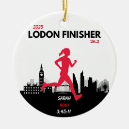 London Marathon 2025 Finisher Geschenk für die Sie Keramik Ornament