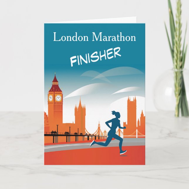 London Marathon Finisher Glückwunschkarte Karte (Vorderseite)