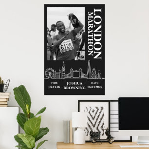 London-Marathon Personalisierte Medaillen-Foto Poster