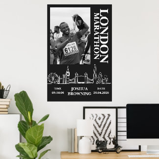 London-Marathon Personalisierte Medaillen-Foto Poster