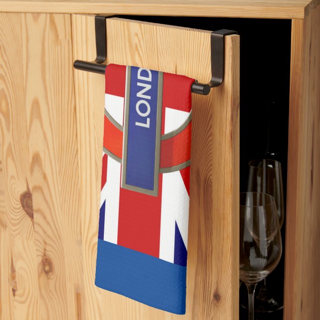 London Metro/Britische Flagge Geschirrtuch (Drittel gefaltet)