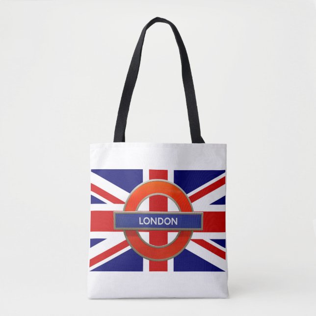London Metro Sign Britische Flagge Tasche (Vorderseite)