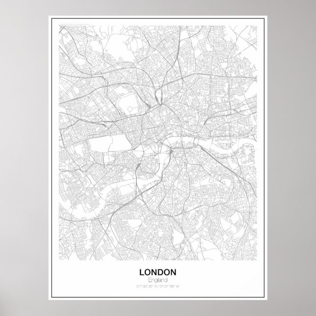 London Minimalistisch Map Poster (Stil 2) (Vorne)
