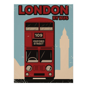 London mit dem Bus Poster