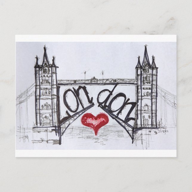 London mit Liebe Postkarte (Vorderseite)