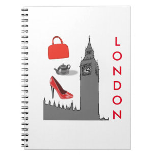 London Mode Themen Notizbuch Notizblock