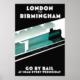 London nach Birmingham Zug Poser Poster