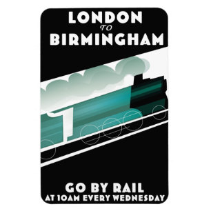 London nach Birmingham Zug Poster Postkarte Magnet