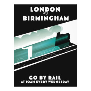 London nach Birmingham Zugposter Fotodruck