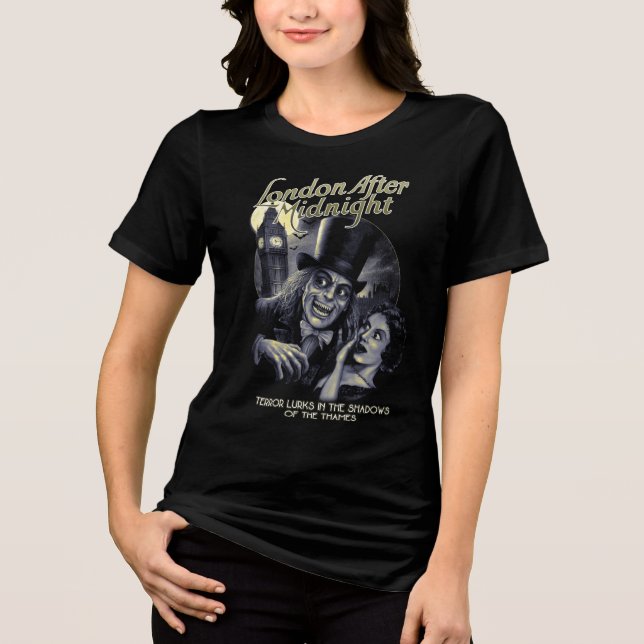 London nach Mitternacht Frauen Horror T-Shirt Tri-Blend Shirt (Vorderseite)