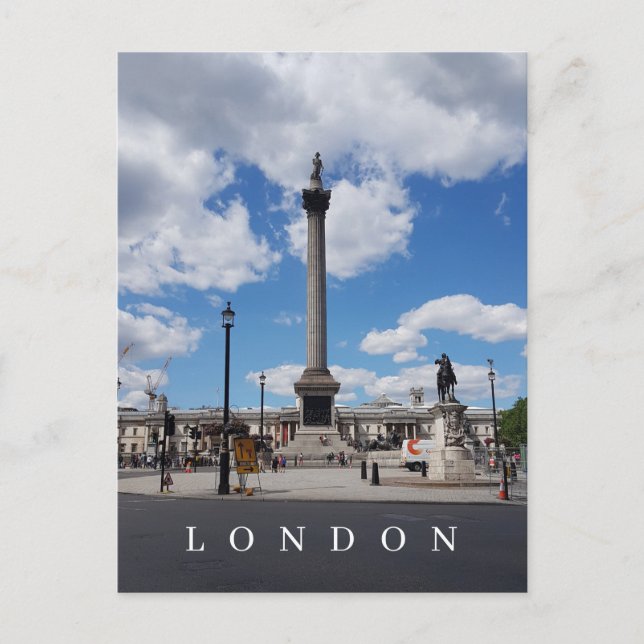 London Nelson Column-Ansicht Postkarte (Vorderseite)