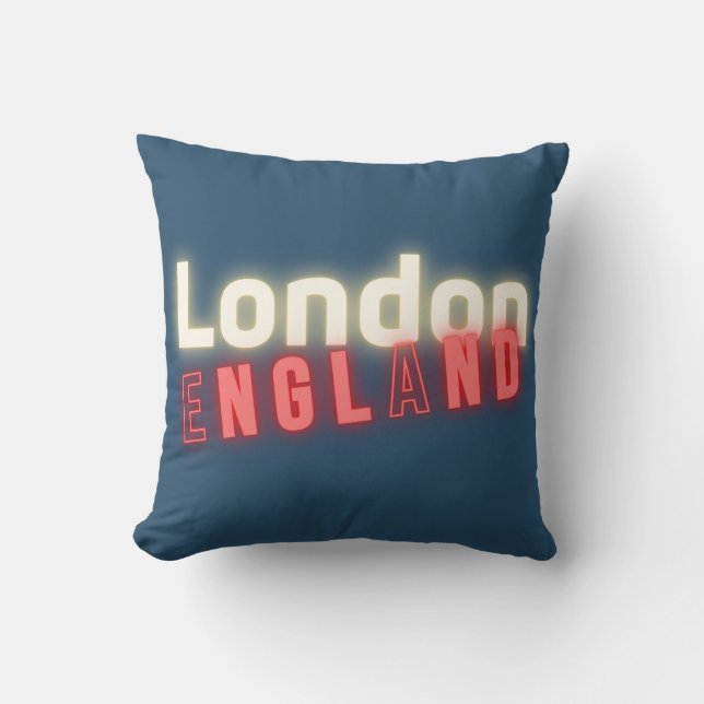 London Neon Lights Typografie Kissen (Vorderseite)