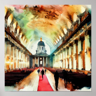London - Old Royal Naval Uni Painted Hall (A), Poster
