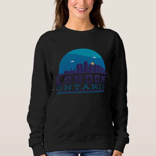 London Ontario Canada City Skyline Silhouette Outl Sweatshirt (Vorderseite)