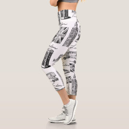 London Pattern Capri Leggings