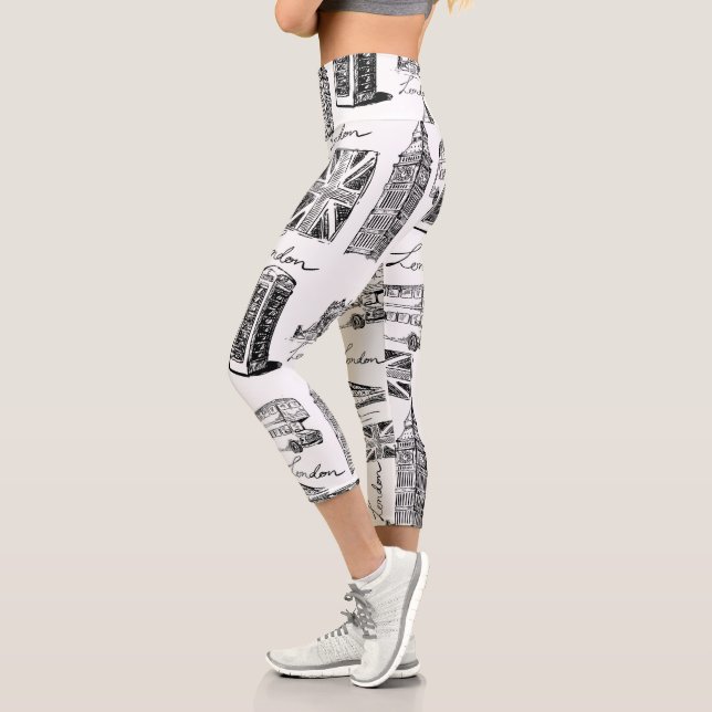 London Pattern Capri Leggings (Links)