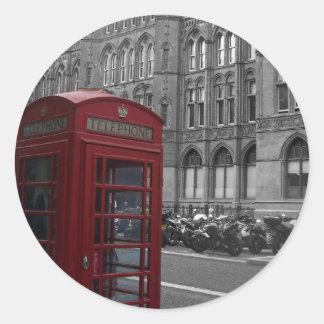 London Phone Booth Runder Aufkleber