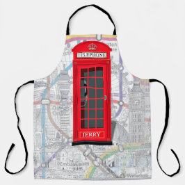 London Phone Booth Tube Map 🇬🇧 Custom Name Schürze