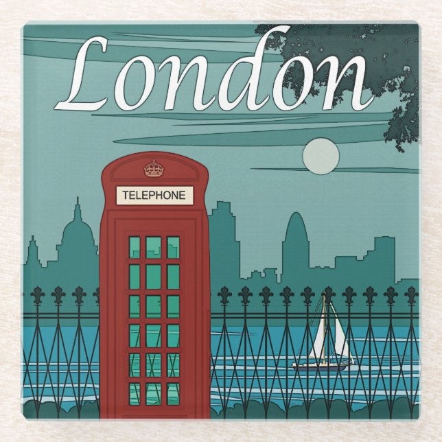 London Phone Booth Untersetzer (Vorderseite)