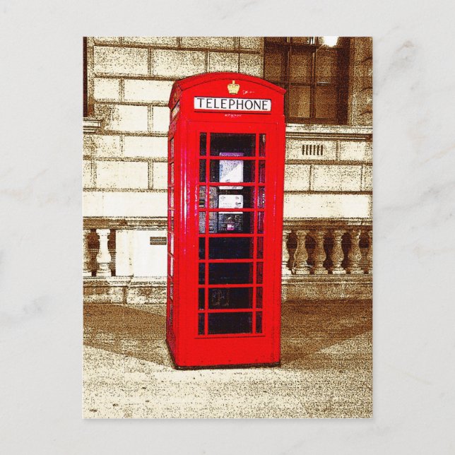 London Phone Box (Poster Edge Effect) Postkarte (Vorderseite)