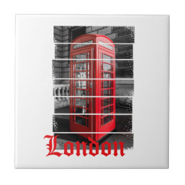 London Phone Box Vintag Souvenir Fliese
