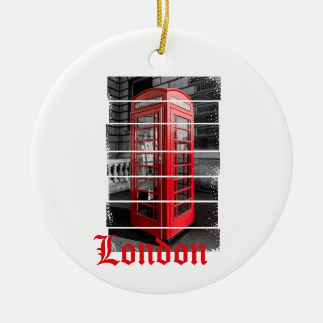London Phone Box Vintag Souvenir Keramik Ornament (Vorne)