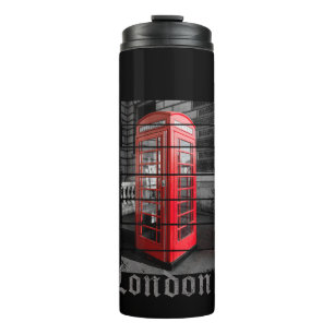 London Phone Box Vintag Souvenir Thermosbecher